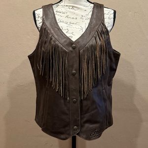Indian motorcycle fringed vest Large